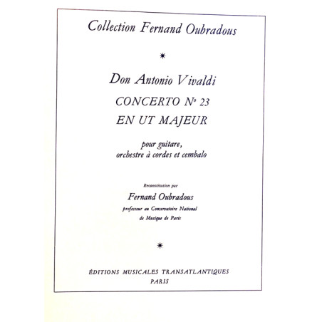VIVALDI CONCERTO N°23 EN UT MAJEUR ET559