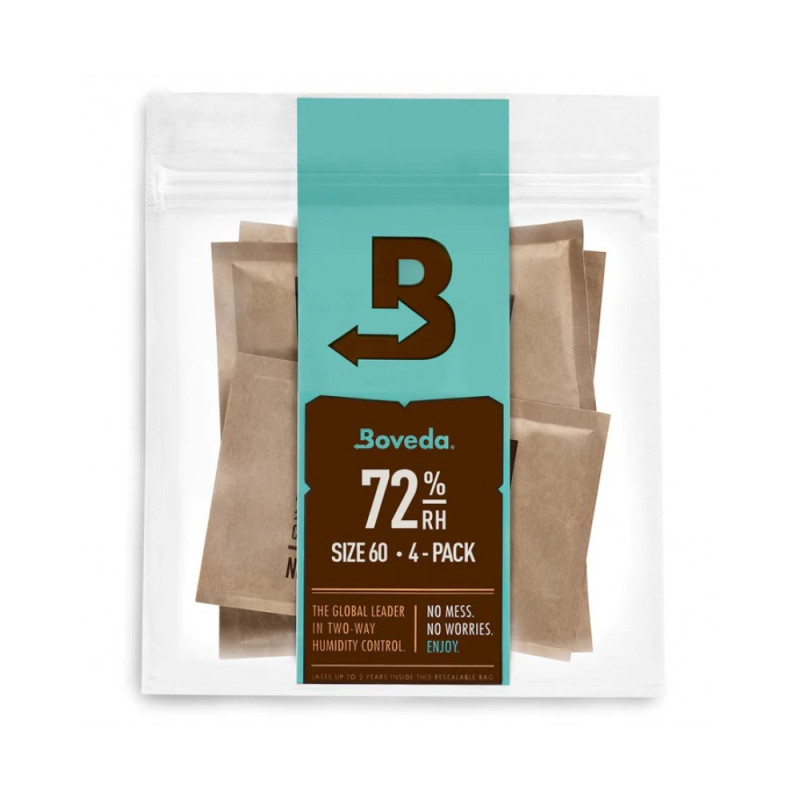 HUMIDIFICATEUR D'ETUI BOVEDA 72% 4 PACKS