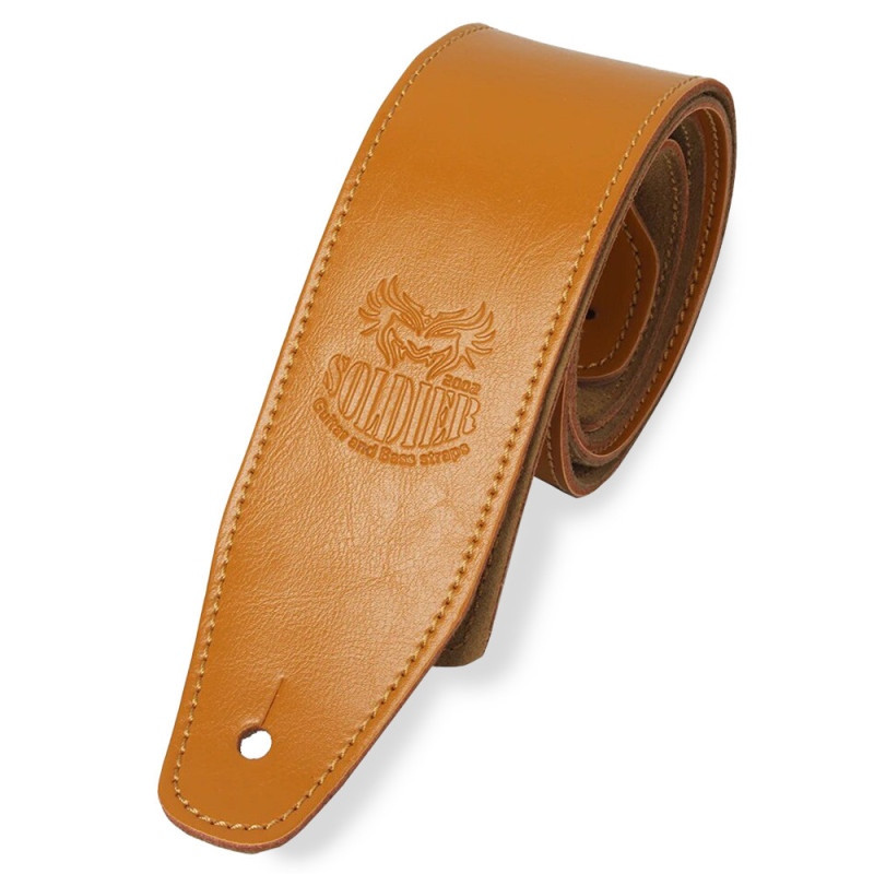SANGLE SOLDIER CUIR LISSE MARRON CLAIR GL01404