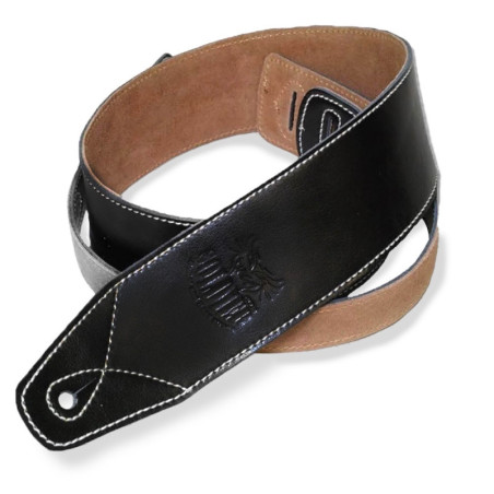 SANGLE SOLDIER CUIR LISSE MOTIF SURPIQURE NOIR GL01501