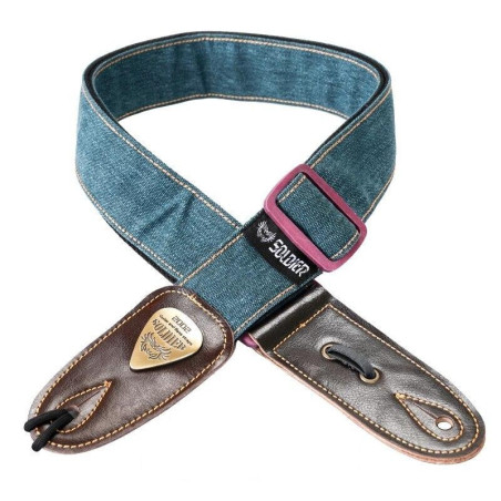SANGLE GUITARE SOLDIER PREMIUM JEAN TISSE BLEU INDIGO SOL130702