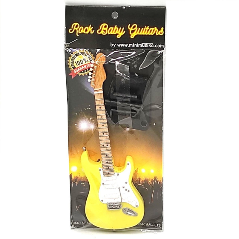 MINIATURE BABY GUITAR JIMI HENDRIX JAUNE 15CM