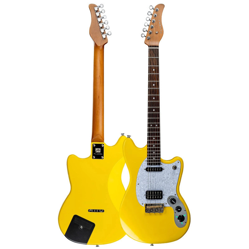 GUITARE ELECTRIQUE FLAMMA E1000 GUITARE DSP CYBER YELLOW