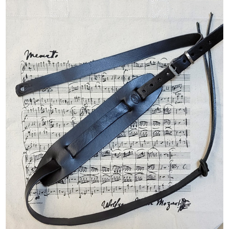 SANGLE LIAM'S MANDOLINE CUIR SOUPLE NOIR W7