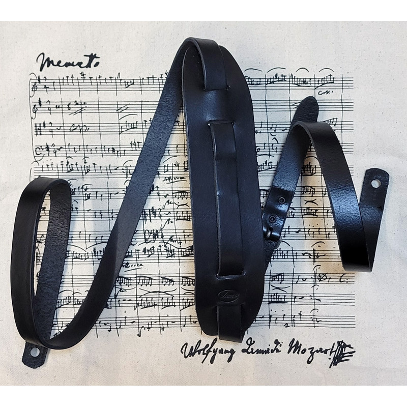 SANGLE LIAM'S GUITARE RETRO CUIR NOIR W5
