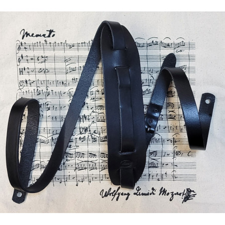 SANGLE LIAM'S GUITARE RETRO CUIR NOIR W5
