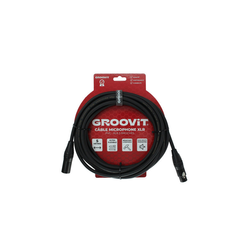 CABLE GROOVIT XLR MALE/XLR FEMELLE 5M