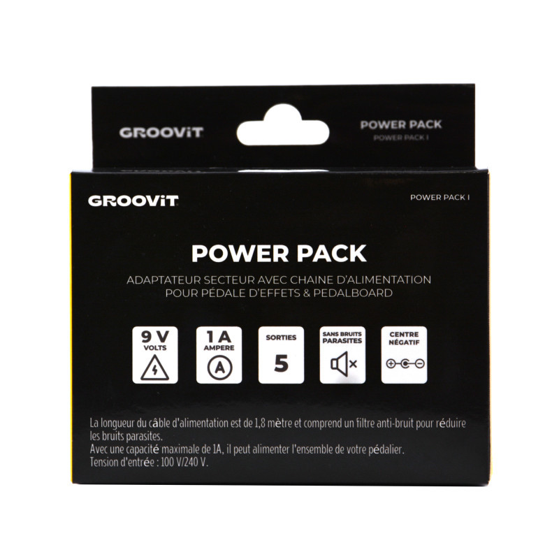PACK ALIMENTATION GROOVIT 9V 1A + CHAINE 5 SORTIES