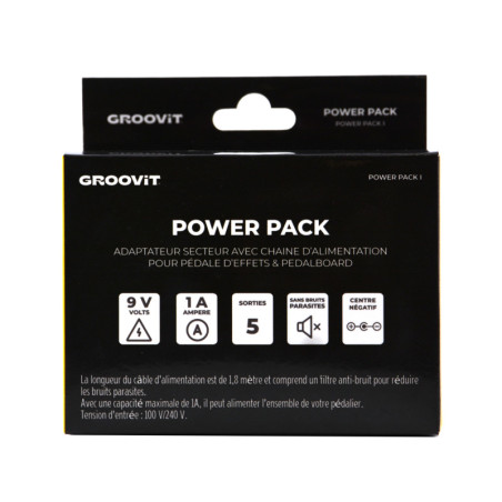 PACK ALIMENTATION GROOVIT 9V 1A + CHAINE 5 SORTIES