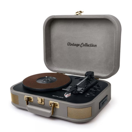 TOURNE DISQUES VINYLES + FONCTION STEREO BLUETOOTH 2 x 5W GRIS SIDERAL MUSE