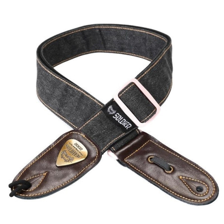 SANGLE GUITARE SOLDIER PREMIUM JEAN TISSE NOIR SOL130705