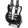 MINIATURE GUITARE JIMMY PAGE DOUBLE MANCHE SG NOIRE 27CM 