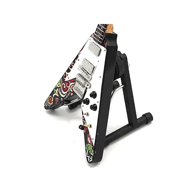MINIATURE GUITARE FLYING V HENDRIX 27CM