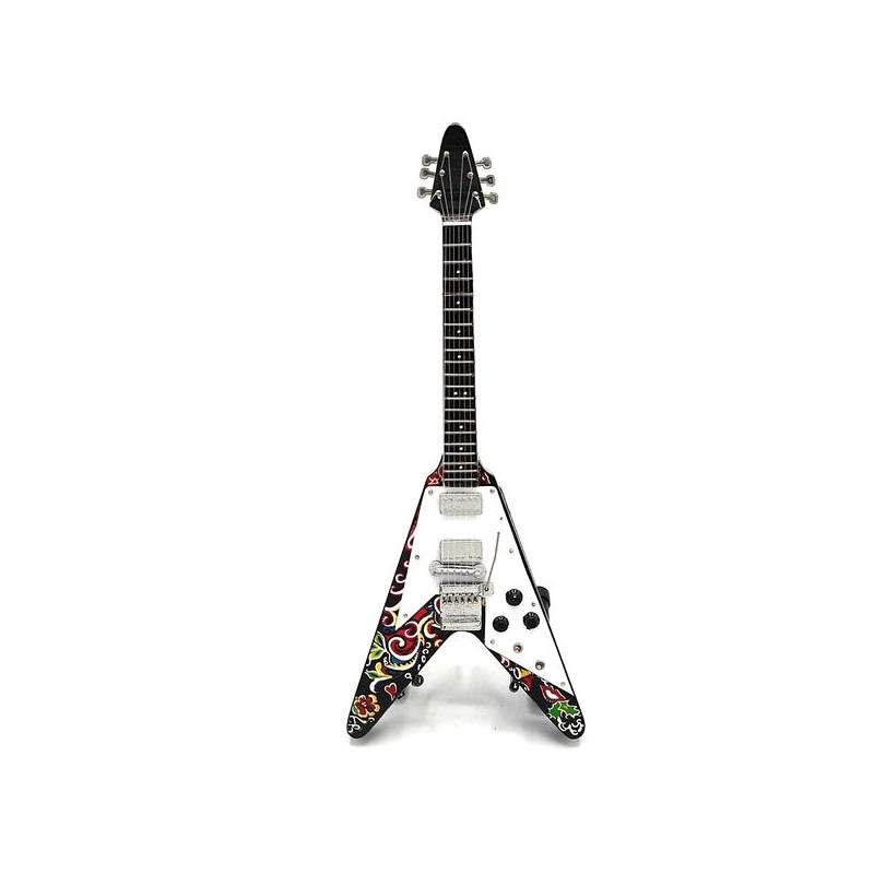 MINIATURE GUITARE FLYING V HENDRIX 27CM