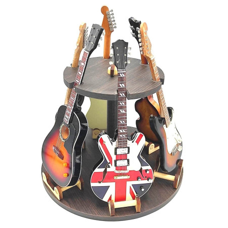 PRESENTOIRE EN BOIS POUR 6 GUITARES MINIATURES