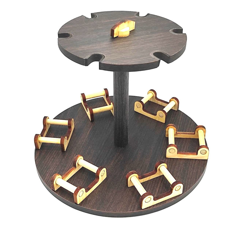 PRESENTOIRE EN BOIS POUR 6 GUITARES MINIATURES