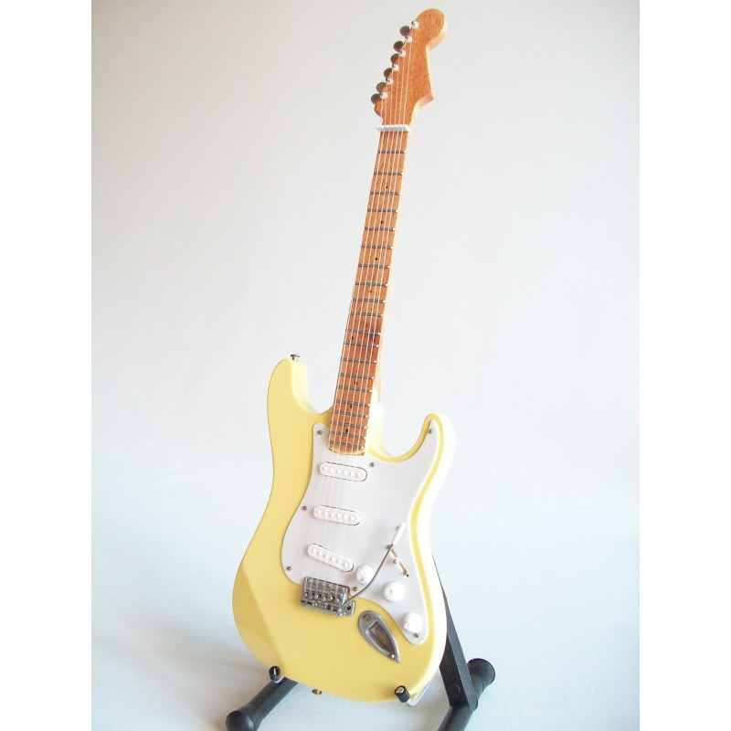 MINIATURE GUITARE STRATOCASTER HENDRIX JAUNE 27CM