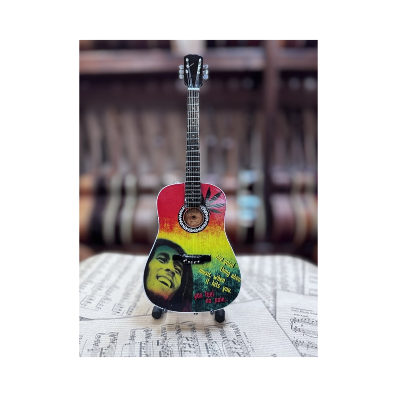MINIATURE GUITARE BOM MARLEY ACOUSTIQUE 27CM