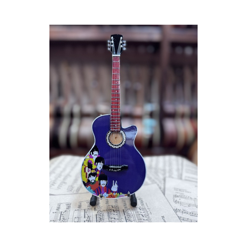 MINIATURE GUITARE BEATLES YELLOW SUBMARINE 27CM