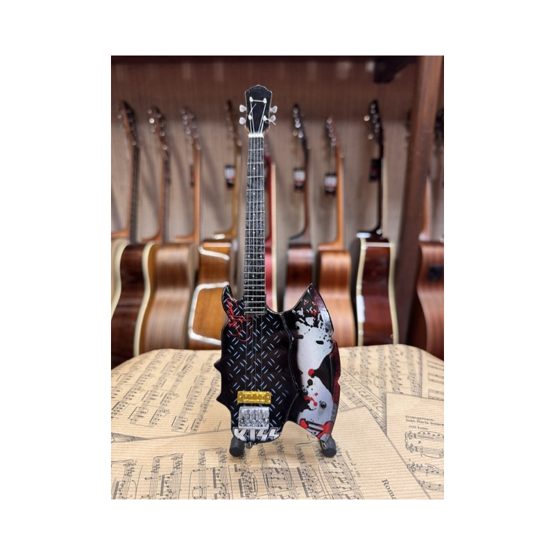 MINIATURE GUITARE KISS BLOODY AXE BASSE 27CM