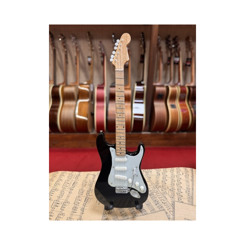 MINIATURE GUITARE STRATOCASTER CLAPTON NOIRE 27CM