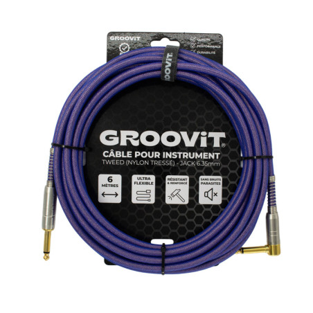 CABLE GROOVIT NYLON TRESSE JACK/JACK 6M VIOLET