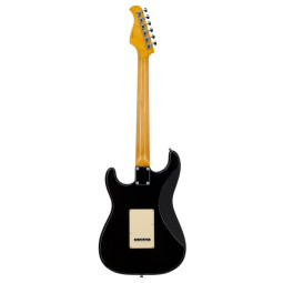 GUITARE ELECTRIQUE PRODIPE AULNE FLAME TOP TRANS BLACK ST93 ALDER TBK