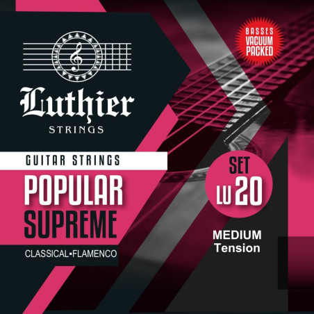 LUTHIER SET 20 POPULAR SUPREME JEU MEDIUM TENSION  