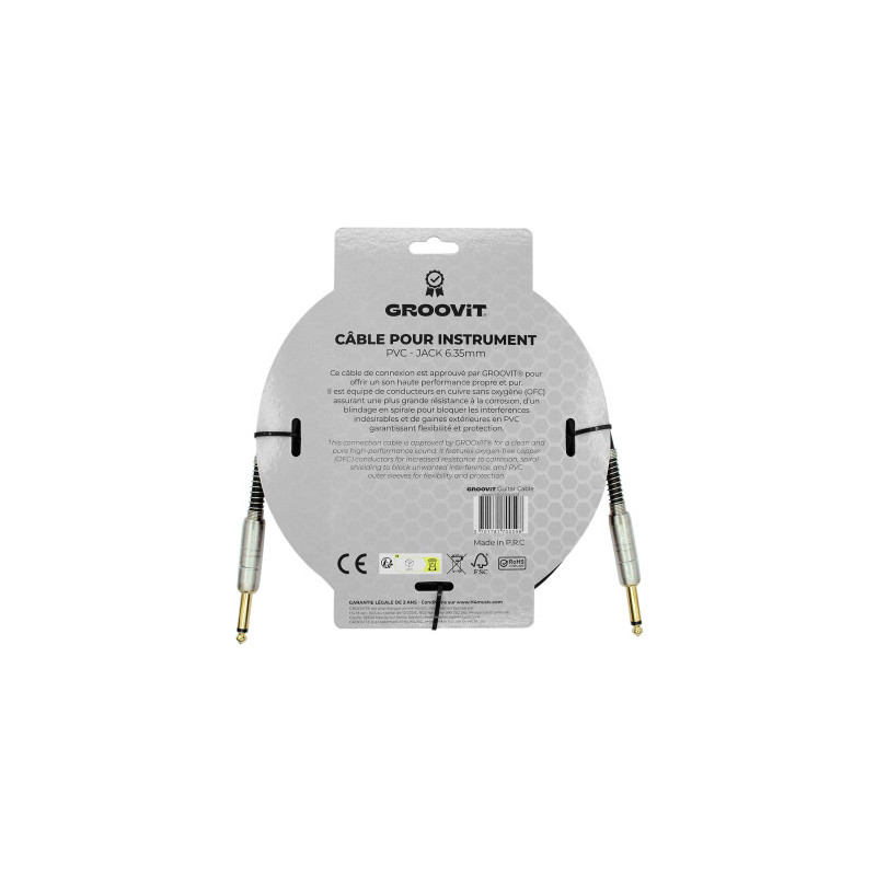 CABLE GROOVIT PVC JACK DROIT/JACK DROIT 6M