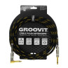 CABLE GROOVIT NYLON TRESSE  JACK/JACK COUDE 3M NOIR ET OR