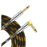 CABLE GROOVIT NYLON TRESSE  JACK/JACK COUDE 3M NOIR ET OR