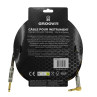 CABLE GROOVIT NYLON TRESSE  JACK/JACK COUDE 3M NOIR ET OR