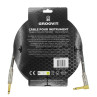 CABLE GROOVIT NYLON TRESSE  JACK/JACK COUDE 3M GRIS