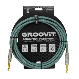 CABLE GROOVIT NYLON TRESSE BLEU CIEL JACK /JACK 3M
