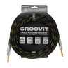 CABLE GROOVIT NYLON TRESSE JACK/JACK 6M NOIR/OR