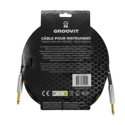 CABLE GROOVIT NYLON TRESSE JACK/JACK 6M NOIR/OR