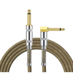 CABLE GROOVIT TWEED TRESSE HQ BLINDE MARRON JACK DROIT/COUDE 3M