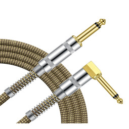 CABLE GROOVIT NYLON TRESSE  JACK/JACK COUDE 3M MARRON