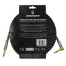 CABLE GROOVIT NYLON TRESSE  JACK/JACK COUDE 3M MARRON