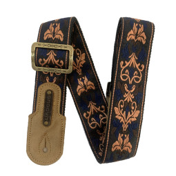 SANGLE GUITARE GROOVIT JACQUARD GALON BRONZE GROSTRAP005