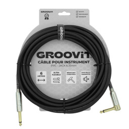 CABLE GROOVIT PVC JACK/JACK COUDE 6M 