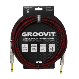 CABLE GROOVIT NYLON TRESSE JACK/JACK 3M ROUGE 
