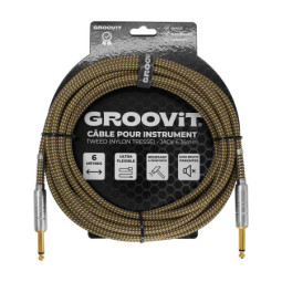 CABLE GROOVIT NYLON TRESSE JACK/JACK 6M MARRON