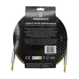CABLE GROOVIT NYLON TRESSE JACK/JACK 6M MARRON