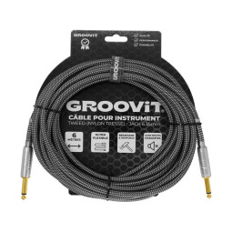 CABLE GROOVIT NYLON TRESSE JACK/JACK 6M GRIS