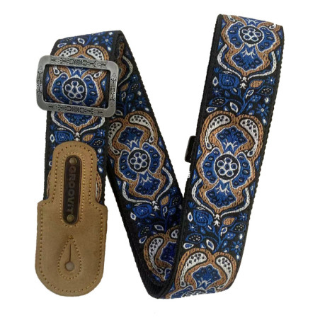 SANGLE GUITARE GROOVIT JACQUARD PERSE SAPHIR GROSTRAP018