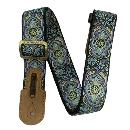 SANGLE GUITARE GROOVIT JACQUARD PERSE AZUR GROSTRAP003