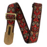 SANGLE GUITARE GROOVIT JACQUARD ROUGE ANDALOUX GROSTRAP001