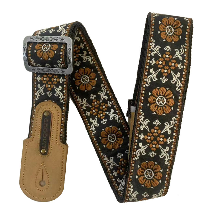 SANGLE GROOVIT JACQUARD NYLON FLEURS D'EBENE