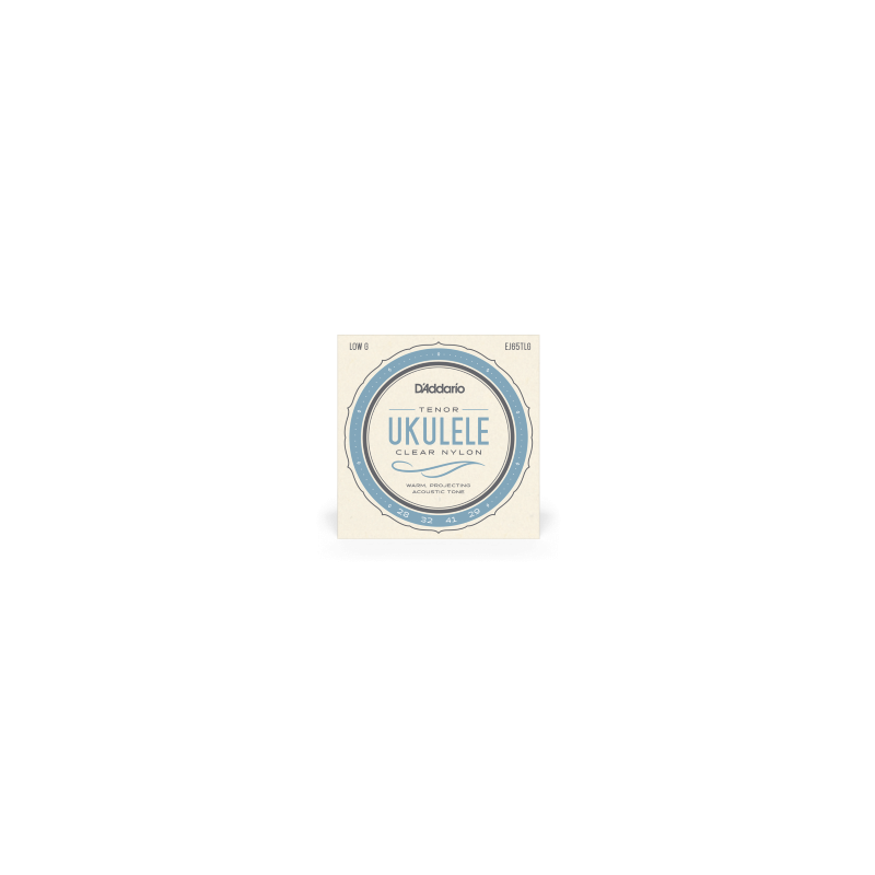 D'ADDARIO UKULELE TENOR LOW G CLEAR NYLON EJ65TLG